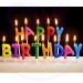 Rengarenk Shopzum Happy Birthday Yazılabilen Doğum Günü Mumu