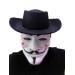 Siyah Renkli Delikli Çocuk Boy Vendetta Şapkası Ve Vendetta Maskesi