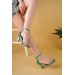 Yulia Yeşil Cilt Topuklu Ayakkabı