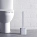 Shopzum Duvara Monte Edilebilir Kapaklı Askılı Klozet Yumuşak Silikon Başlıklı Tuvalet Fırçası Seti