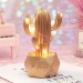Shopzum Led Işıklı Sevimli Kaktüs Dekoratif Masa Lambası Mini Biblo Gece Lambası-Gold