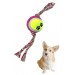 Shopzum Renkli Halat Ve Tenis Toplu Yumaklı Köpek Çekiştirme Halat Oyuncağı