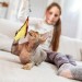 Shopzum Teleskopik Tüylü Ve Çanlı Boyu Ayarlanabilir Elastik Eğlenceli Peluş Kedi Oyun Oltası