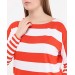 Kırmızı Beyaz Renkli Çizgi Desenli Büyük Beden T-Shirt - Gardrobun 48 Kırmızı