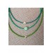 Yeşil Fil Kalp 3 Adet Boncuk Kolye Renkli Kadın Kolye Pytkfımoklye155
