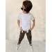 Erkek Çocuk Askı Detaylı Tişört Kargo Cepli Haki Pantolon Alt Üst Takım