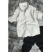 Erkek Çocuk Jean Pantolon Kare Desenli Beyaz Gömlek Alt Üst Takım