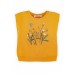 Kız Bebek Çiçek Baskılı Bisiklet Yaka Kolsuz Sarı Tişört