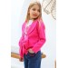 Kız Çocuk Barbie Desen Baskılı Tişört Fiyonk Detaylı Pembe  Blazer Ceket Alt Üst Takım