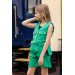Kız Çocuk Düğme Ve Cep Detaylı Kolsuz Yelek Penye Bluz Yeşil Şortlu Takım