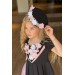 Kız Çocuk Göğsü Çiçek İşlemeli Ve Şerit Detaylı Piliseli Siyah Elbise