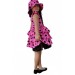 Kız Çocuk Kat Kat Fırfırlı Etek Ucu Tüllü Üzeri Üzeri Benekli Pembe Elbise