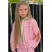 Kız Çocuk New Güpür İşlemeli Bluz Ve Şerit Detaylı Pembe Alt Üst Takım