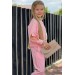 Kız Çocuk New Güpür İşlemeli Bluz Ve Şerit Detaylı Pembe Alt Üst Takım