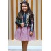 Kız Çocuk Pulpayet Detaylı Ceket Ve Kabarık Tüllü Pembe Etekli Takım