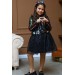 Kız Çocuk Pulpayet Detaylı Ceket Ve Kabarık Tüllü Siyah Etekli Takım