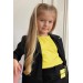 Kız Çocuk Sıfır Kol Bluzlu Ve Çift Kemer Detaylı Sarı Etekli Takım