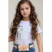Kız Çocuk Üzeri Harf Pulpayet Tişört Ve Jean Pudra Blazer Ceket Alt Üst Takım