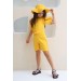 Kız Çocuk Yarım Kollu Kuşak Detaylı Şapkalı Sarı Tulum 3-12 Yaş