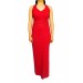 Kadın Kırmızı Beli İşli Abiye Elbise Rs2134