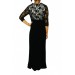 Kadın Siyah Taşlı Kemer Model Dantel V Yaka Elbise Prt66643