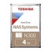 4Tb Toshiba N300 7200Rpm Sata3 Nas 128Mb Hdwg440Uzsva