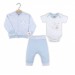 Ciccim Baby Çift Ayıcık 3Lü Takım 4556 Mavi