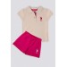 U.s. Polo Kız Bebek Kısa Kol T-Shirt 2'Li Takım 1247 Krem