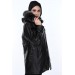 Hakiki Deri Siyah Kürklü Nancy Kadın Ceket
