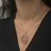 Gms Geometrik Desenli Madalyon Kadın Gümüş Kolye