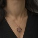 Gms Geometrik Desenli Madalyon Kadın Gümüş Kolye