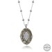 Gms Swarovski Crystal Taşlı Top Zincir Oval Gümüş Kadın Kolye