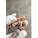 Markano Belan Turuncu Çift Tokalı Renkli Kadın Sandalet