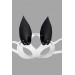 Markano Beyaz/Siyah Tavşan Kulaklı Deri Maske 