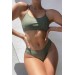 Markano  Brezilyan Arkadan Büzgülü Sırt Bağlamalı Bikini Takım Yeşil