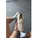 Markano Charles Bej Cılt Delık Detaylı Tokalı Kadın Loafer Ayakkabı