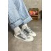 Markano Cırry Gümüş Cilt Süet Detaylı Cırtlı Kadın Sneakers