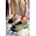 Markano Darla Haki Tokalı Kadın Loafer Ayakkabı