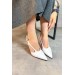Markano Davina Beyaz Cilt Yan Dekolte Detaylı Kadın Topuklu Ayakkabı