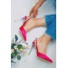 Markano Gent Fuşya Saten Kadın Topuklu Ayakkabı
