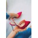 Markano Gent Fuşya Saten Kadın Topuklu Ayakkabı