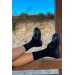 Markano Gray Siyah Rugan Tokalı Makosen Kadın Loafer Ayakkabı