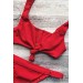 Markano  Kırmızı Çıtçıtlı Bikini Üstü Kırmızı
