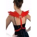 Markano Kırmızı Sırtı Kelebek Motifli Deri Harness İç Giyim 