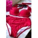 Markano  Kırmızı Yuksek Bel Bikini Takım
