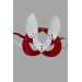 Markano Kırmızı/Beyaz Tavşan Kulaklı Maske