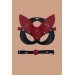 Markano Kırmızı/Siyah Maske Ve Ağız Topu Tasma Deri Set 