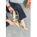 Markano Klas Bej Rugan Dekolte Detaylı Kadın Topuklu Ayakkabı
