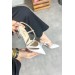 Markano Klas Beyaz Rugan Dekolte Detaylı Kadın Topuklu Ayakkabı