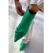 Markano Lucia Yeşil Mat Saten Büzgülü Kadın Topuklu Bot
